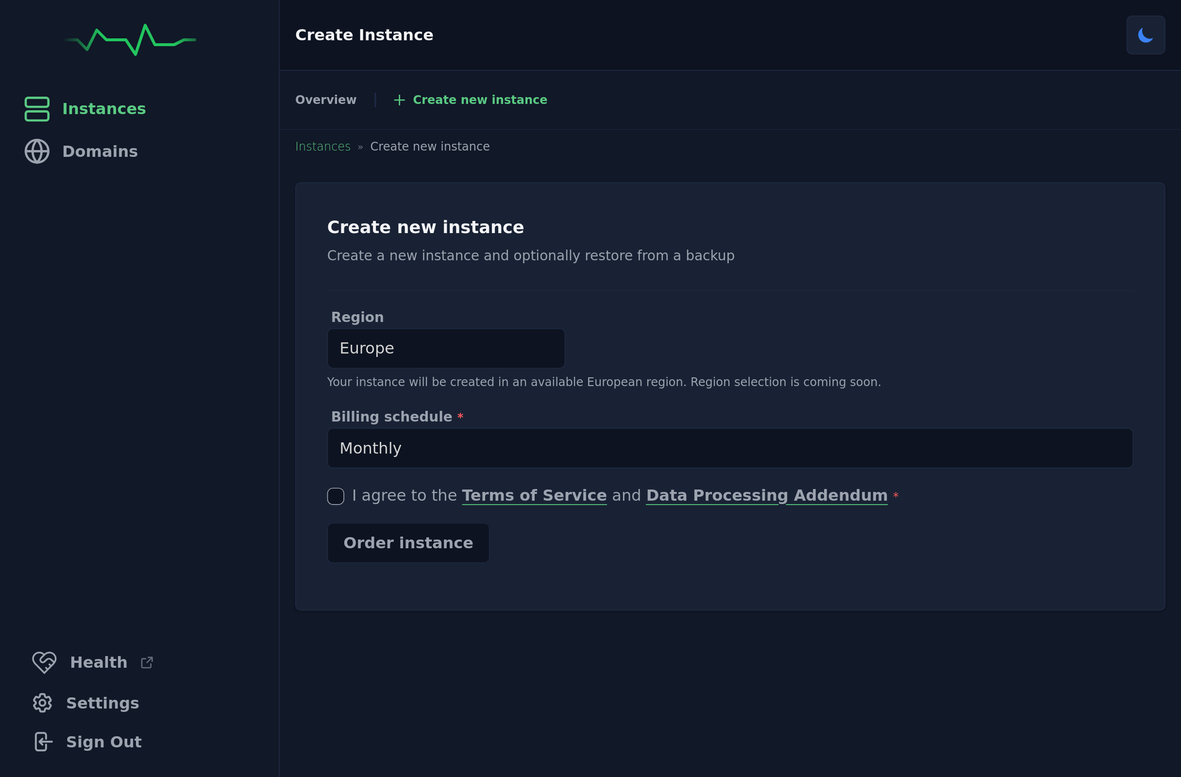 Ordering your own Hosted Uptime-Kuma instance